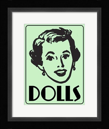 Framed Dolls Green Print