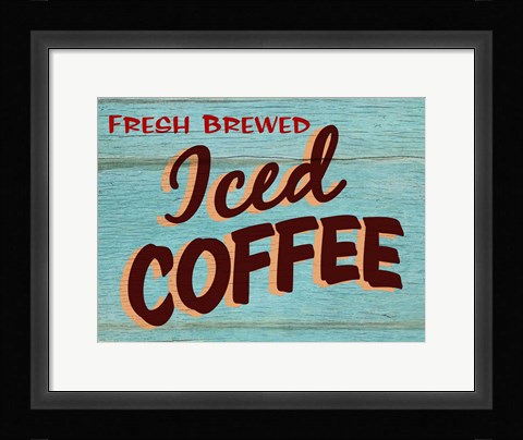 Framed Iced Coffee Rustic - Rectangle Print