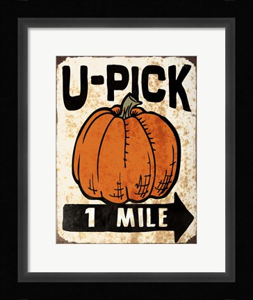 Framed U-Pick Pumpkin Print