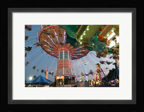 Framed County Fair Flying Chairs Print