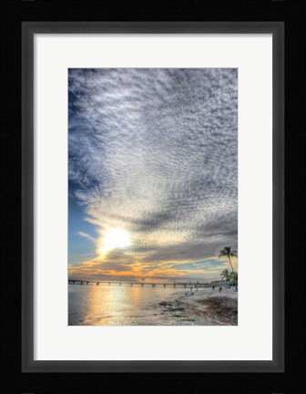Framed Key West Pier Sunset Vertical Print