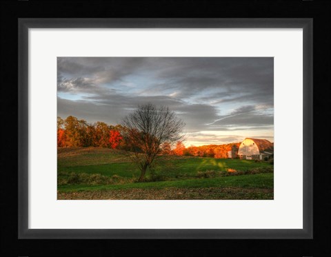 Framed Neighbor's Barn Sunset Print