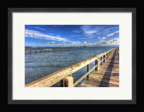 Framed Two Piers Sebastian Florida Print