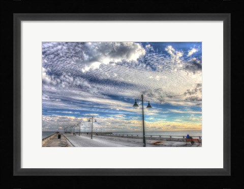 Framed White Street Pier And Sky Print