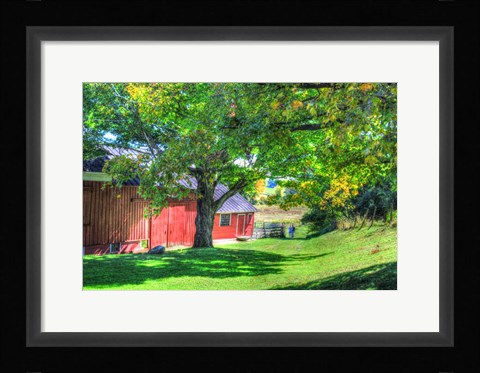 Framed Barn And Family Print
