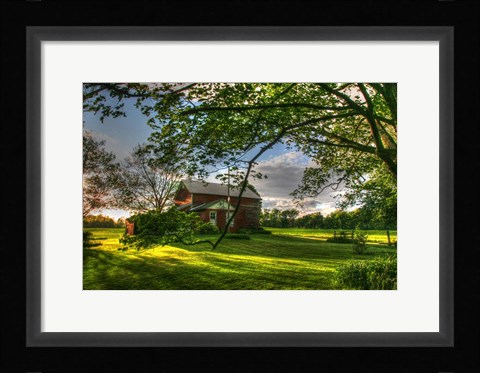 Framed Barn Summer Sunset Print