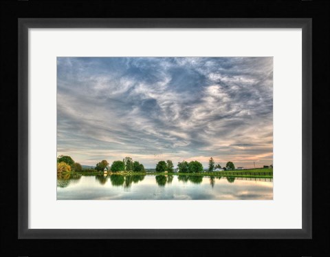 Framed BC Wide Sunset With Pond Print