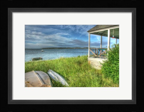 Framed CC Porch And Boats Print