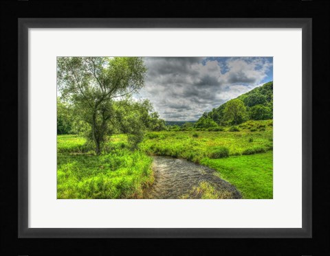 Framed Dutchess County Stream And Meadow Print