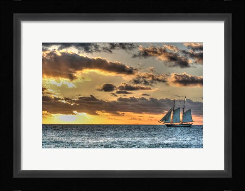 Framed Key West Clipper Sunset I Print