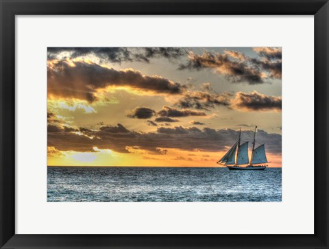 Framed Key West Clipper Sunset I Print
