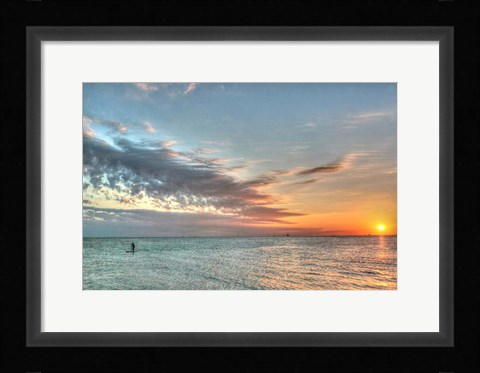 Framed Key West Paddleboard Sunset Print