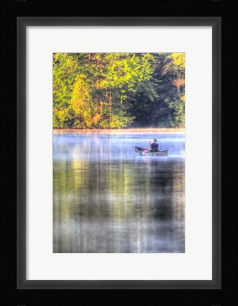 Framed Canoe on the Lake Vertical Print