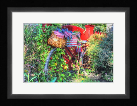 Framed American Flag Bike Print