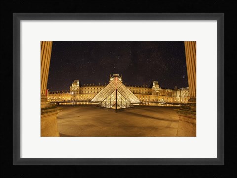 Framed Louvre at Night Print
