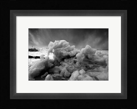 Framed Sea Foam BW Print
