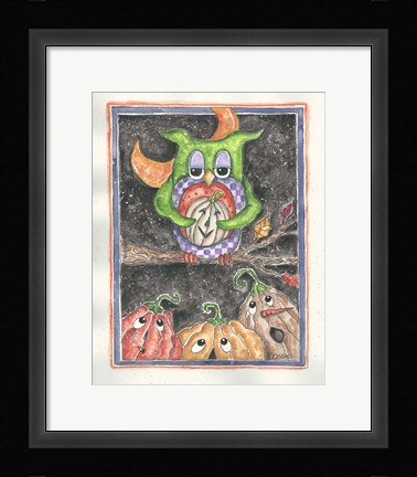 Framed Halloween Owl Print