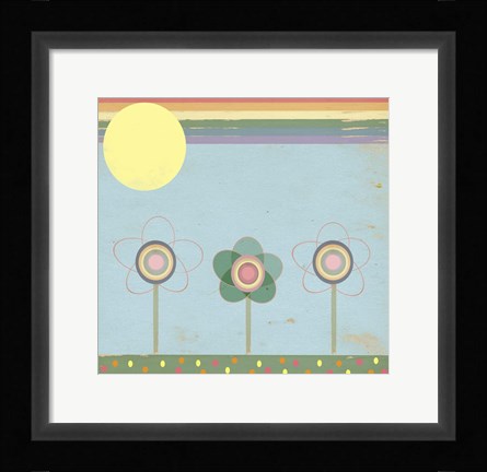 Framed Wildflowers In The Sun Print