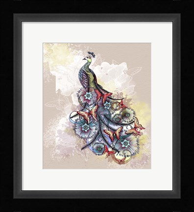 Framed Butterfly Peacock Print