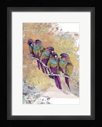 Framed Purple Parrots Print
