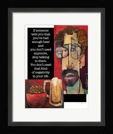 Framed Another Beer Negativity Print
