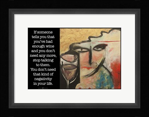 Framed Wine Negativity Poster Print