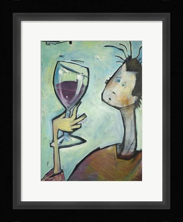 Framed Man Swirls Wine Print