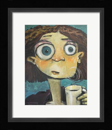 Framed Her First Sip Of Coffee Print