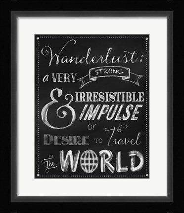 Framed Wanderlust Chalkboard Travel Series Print