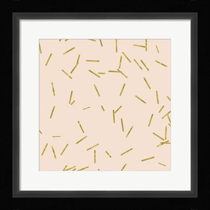 Framed Angel Pink Golden Matchstick Confetti Print