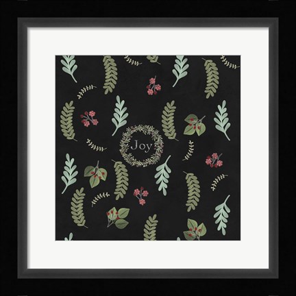 Framed Holiday Botaical Pattern Print