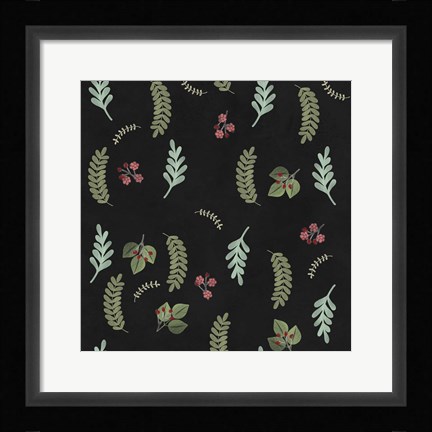 Framed Winter Botaical Pattern Print