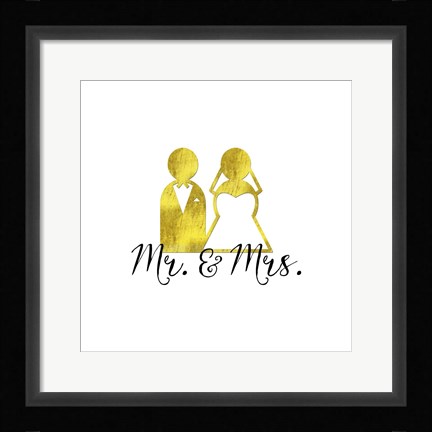 Framed Wedding Couple Mr Mrs Print