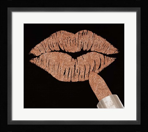 Framed Rosegold Kiss Print