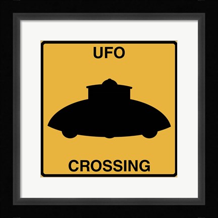 Framed UFO Crossing Print