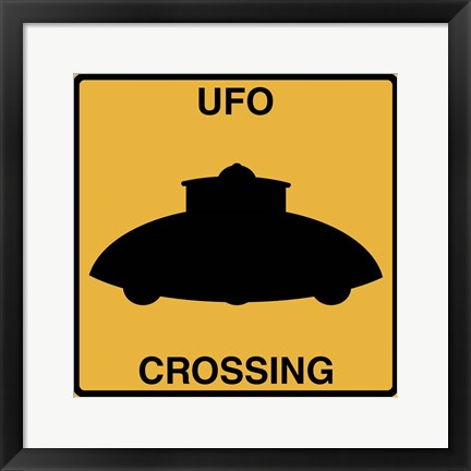 Framed UFO Crossing Print