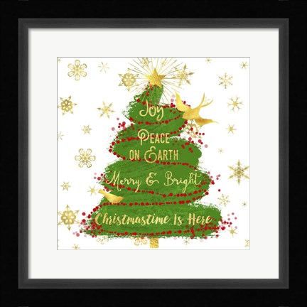 Framed Joy Christmas Tree Print