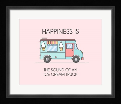 Framed Ice Cream Truck Blue Print