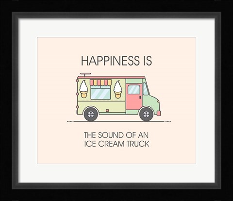 Framed Ice Cream Truck Green Print