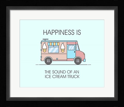 Framed Ice Cream Truck Pink Print
