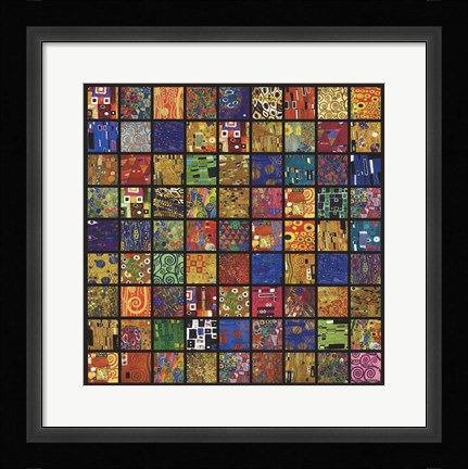 Framed Klimt Squares Print