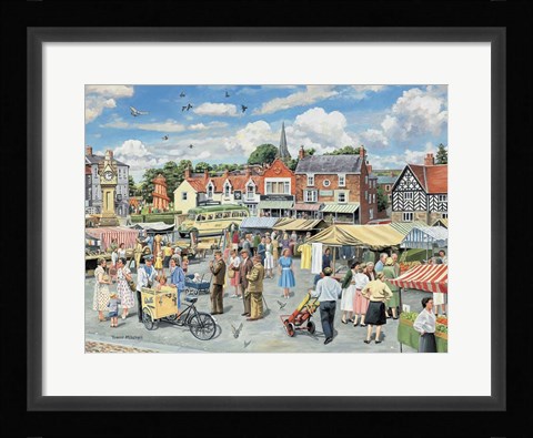 Framed Market Place Print