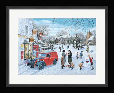 Framed Village Christmas Print