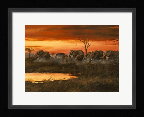 Framed Sunset River Crossing Print