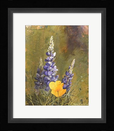 Framed Poppies And Lupine Print