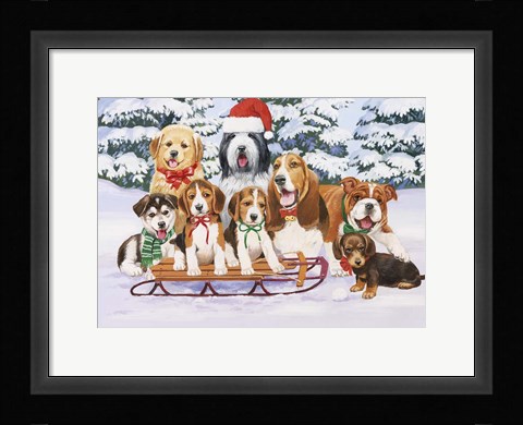 Framed Sled Dogs Print