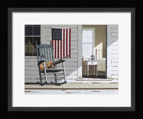 Framed Rocking Chair With Guitar Print