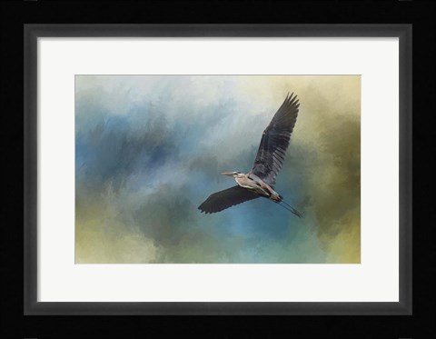 Framed Heron In The Midst Print