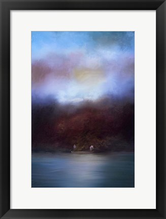 Framed Fishing At Dawn Print