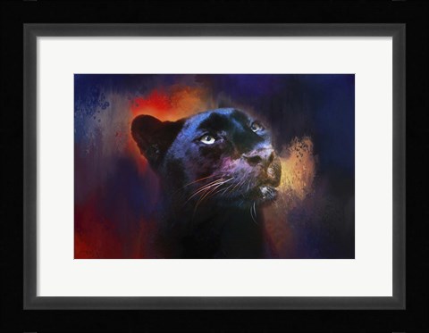 Framed Colorful Expressions Black Leopard Print